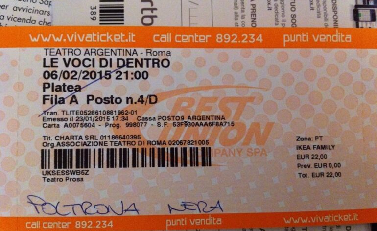 Ticket "poltrone nere"