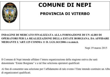Comune di Nepi | Estate Borgiana 2015